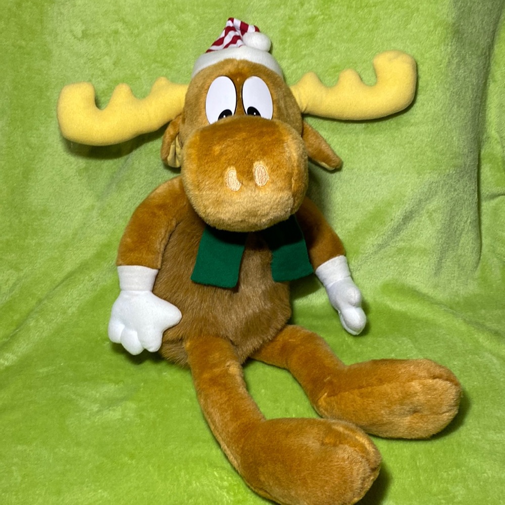 Vintage 1996 Bullwinkle Christmas Plush Stuffed Toy Large 25”